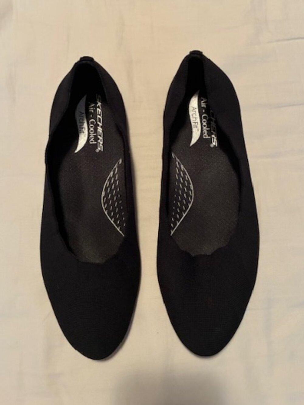 NWOT Size 11 Skechers Cleo 2.0 Love Spell Black Scalloped Ballet Flats